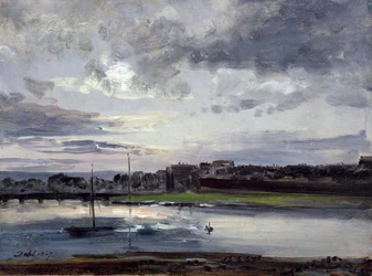 De Elbe en de Nieuwe Stad, Dresden, in het avondlicht, 1837